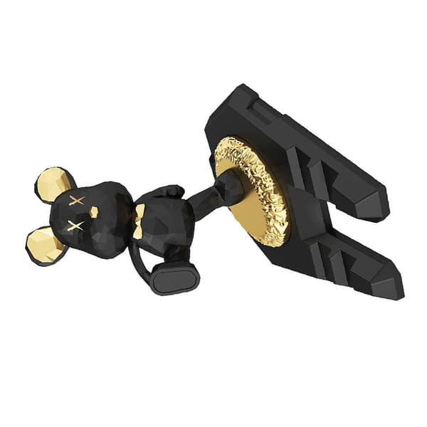 Innovativt Bærbart Multifunktionelt Kung Fu Bjørn Telefon Tablet Stand Sort