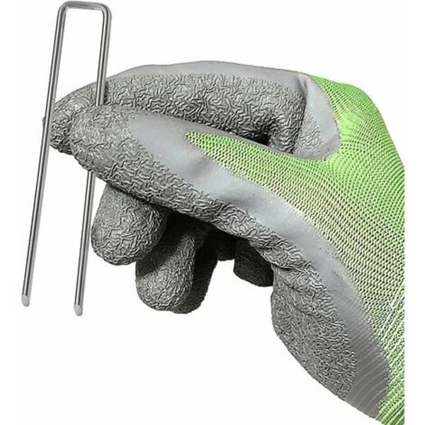 Pakke med 100 galvaniserte stålpløkker for veldig hard grunn - Pløkker for netting - Lengde 200 mm, Bredde 40 mm, Tykkelse 2,5
