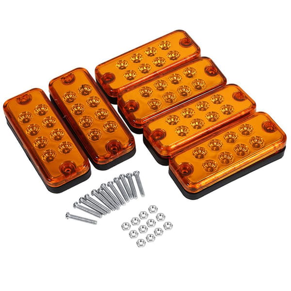 6 LED sidemarkeringslys gule lastbil trailer indikatorlamper