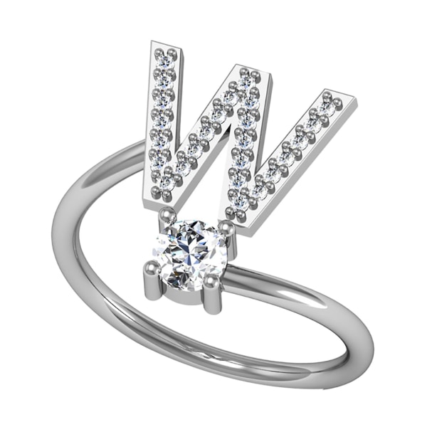 Ring Justerbar Open End Koppar Brev Kvinnor Finger Smycken För Dejting W
