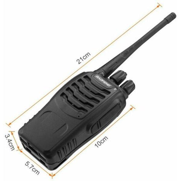 Walkie Talkie Tvåvägsradio 16 kanaler Uppladdningsbar PMR 446 Walkie Talkie med lång räckvidd med 2 original hörlursstöd