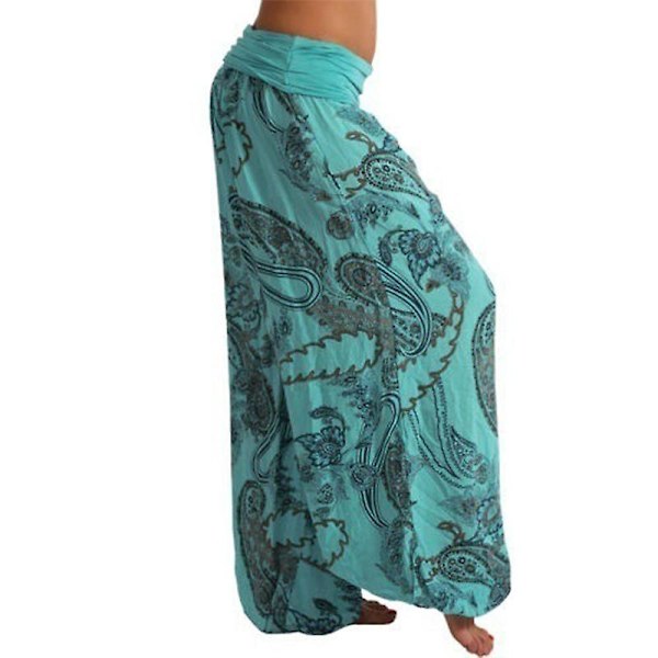 Boho løse yogabukser til kvinder Green XL