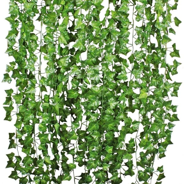 12 säiettä Keinotekoinen Ivy Leaf Plant Vines Riippuva Garland Fake Leaf Kukka Koti Keittiö Puutarha Toimisto Häät Wall Deco