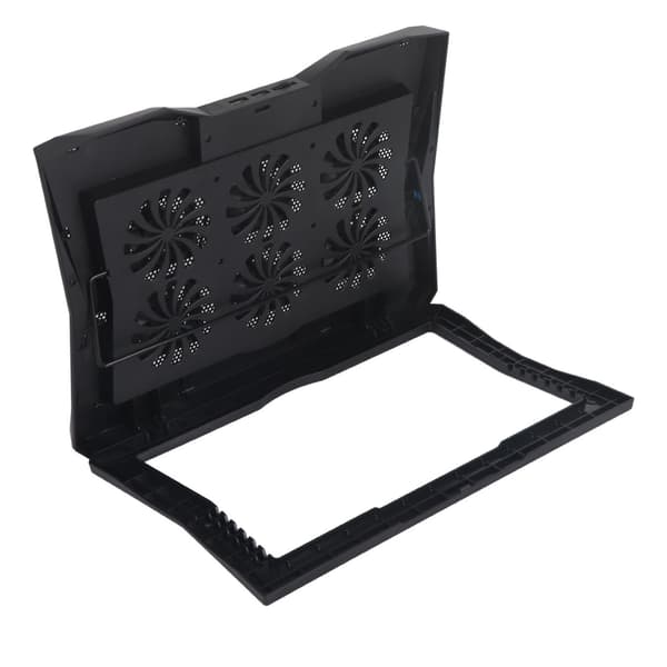 Bærbar Laptop Kølepude 6 Vifter Foldbar Justerbar Støjsvag Ergonomisk Sort