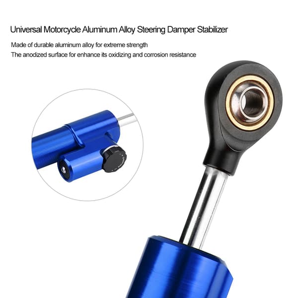 Universal Motorcykel Aluminiumlegering Styredæmper Stabilisator (Blå & Sort)
