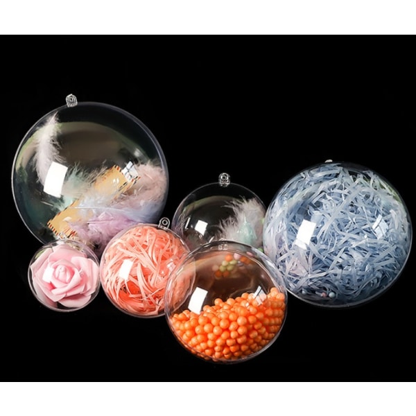 10 Pieces Clear Plastic Fillable Decorations Christmas Tree Ball Decoration DIY Craft Ball Suitable for Christmas Eve Halloween New Year