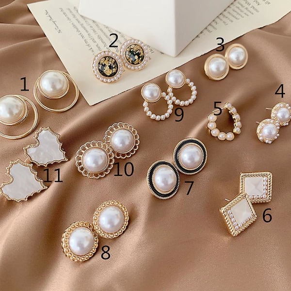 Örhänge Pearl Geometry Stud Girls&#39; Modesmycken Ac3576 A64