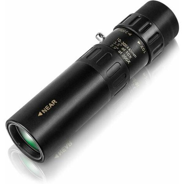 10-300X40 power monokulaarit, joissa on heikko yönäkö, HD-zoom-vedenpitävä kompakti monokulaari lintujen tarkkailuun (musta) -