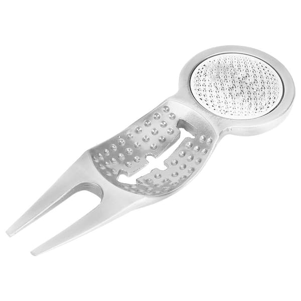 Golf Divot Repair Tool med Magnet och Markering för Träning (Silver)
