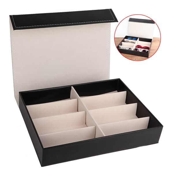 Delikat 8 Rum Brilleboks Solbrille Organizer Display Opbevaringskasse