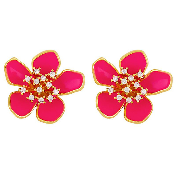 Øreringe Vintage Zircon Flower Stud Fashion Jewelry Ac10507 Rose