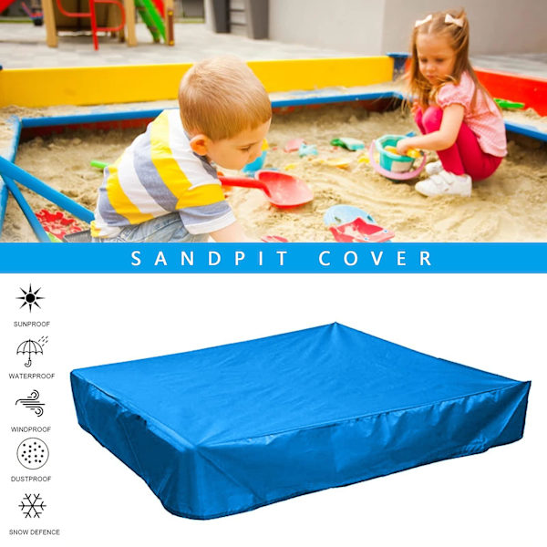 Cover, fyrkantigt cover för sand och leksaker borta från damm och regn, sandlådetak med dragsko, sandlådas cover