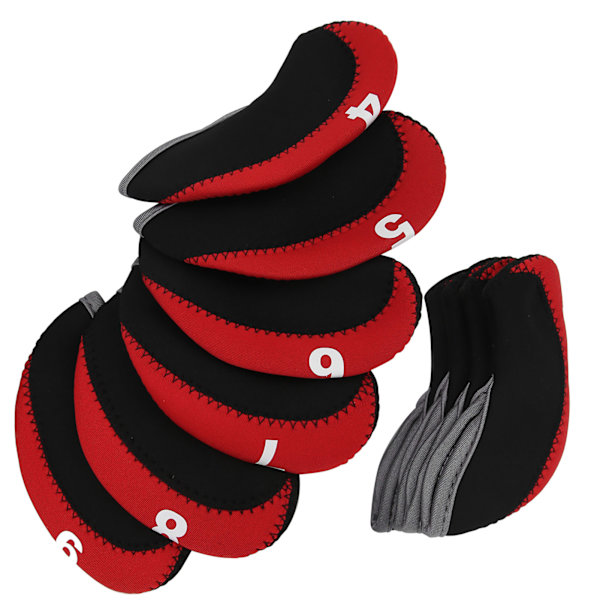 10 st Röda Golf Iron Head Covers Putter Club Protector Set
