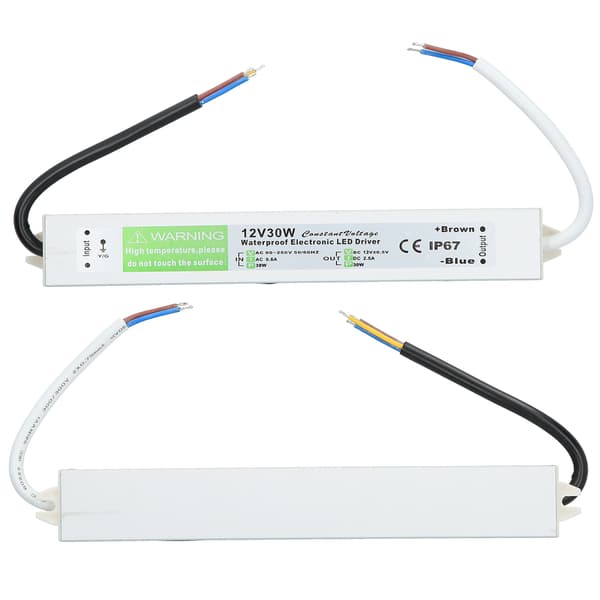 30W AC90-250V Vanntett Strømforsyning Transformator Adapter Tynn LED Driver DC12V
