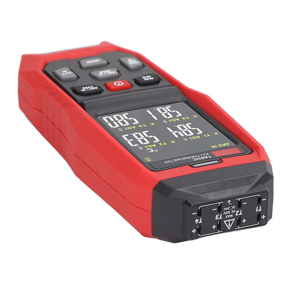 K Type Termoelement Termometer 4 Kanal Digital Kontakt Termometer Rød