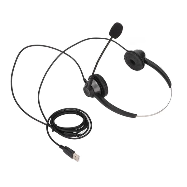 H360D USB Dobbeltsidet Headset Sort Lydstyrkekontrol USB Business Headset til Telemarketing