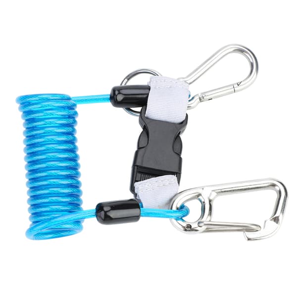 Quick Release Anti Lost Spring Coil Lanyard Sikkerhedsnødredskab Blå