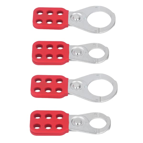 2 Set Lock Out Haspar 6 Håls Interlock Hasp Nylonhandtag Stål Industriell Säkerhets Hasp 1in 1.5in