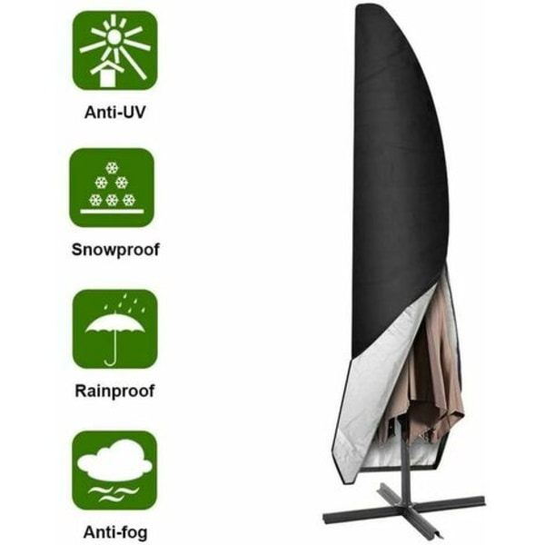 Sateenvarjon cover, 265 cm puutarhasateenvarjon cover/ suojaava Oxfordin vedenpitävä sateenvarjon cover, musta