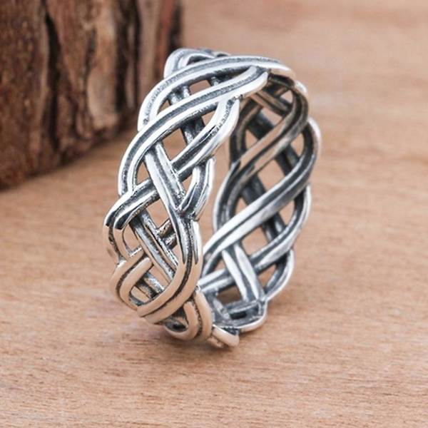 Vintage Infinity Intertwined Cross Knot Finger Ring Women Band Party korut US 9