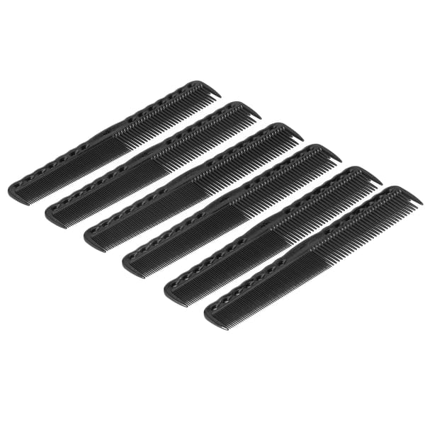 6-pack Kolfinklippskammar Frisör Plast Platt Topp Styling Kammar