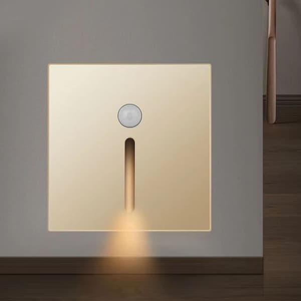 Guld LED Rörelsesensor Nattlampa ABS Liten Sovrum Hall Lampa