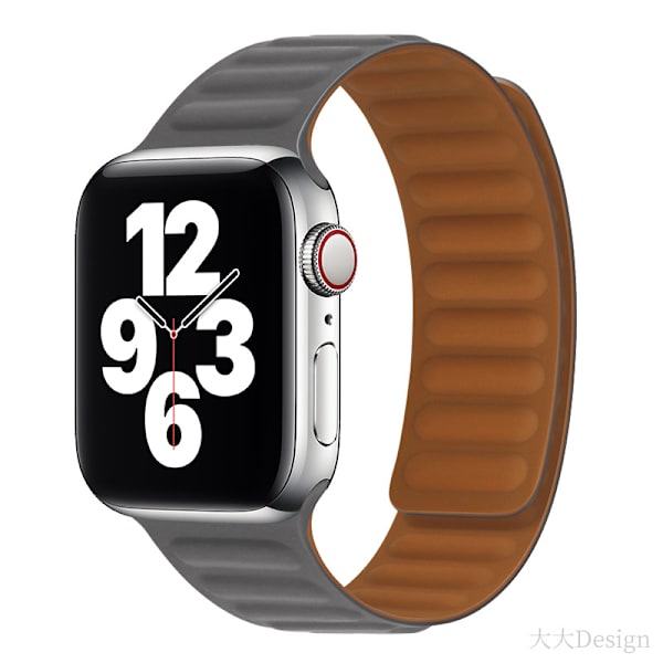 Silikon Magnetisk Ring Rem för Apple Watch Series Grå 38/40/41 mm