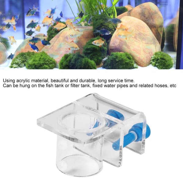 Akryl Akvarium Vattenrör Slangklämma Fäste Stöd Enkelt Hål