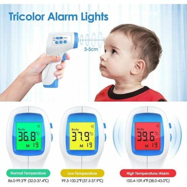Aikuisen otsalämpömittari, lääketieteellinen otsalämpömittari LCD-näytöllä, kosketukseton lämpömittari baby lapselle aikuiselle