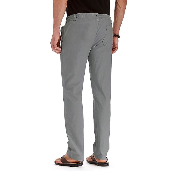 Ensfarvede bukser med elastik i taljen til mænd Grey S