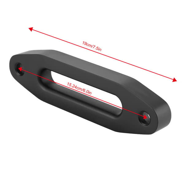 6 tommer sort aluminium Hawse Fairlead til syntetisk spilwire ATV