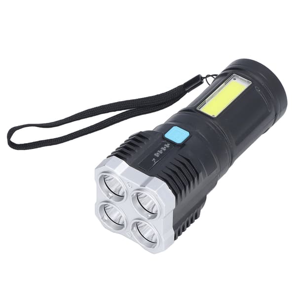 Fyrkärnig Stark LED Uppladdningsbar USB Utomhus Multifunktionell Spotlight Batteriindikator
