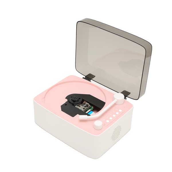 Mini Vintage Bluetooth CD-spelare Multifunktionell Hemmusik Högtalare Rosa