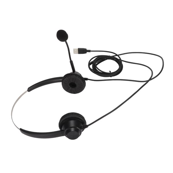H360D USB Dobbeltsidet Headset Sort Lydstyrkekontrol USB Business Headset til Telemarketing
