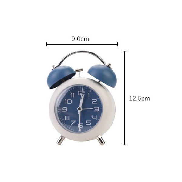 Metal Mekanisk Klokke til Børn Studerende Digital Silent Night Light Stue Soveværelse Skrivebordsur, Pink, 9 * 5 * 12,5 cm,