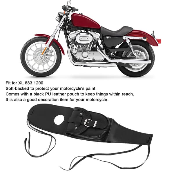 Motorcykel PU Läder Bränsletanklock Panel Pad Bib Väska Passar för XL 883 1200