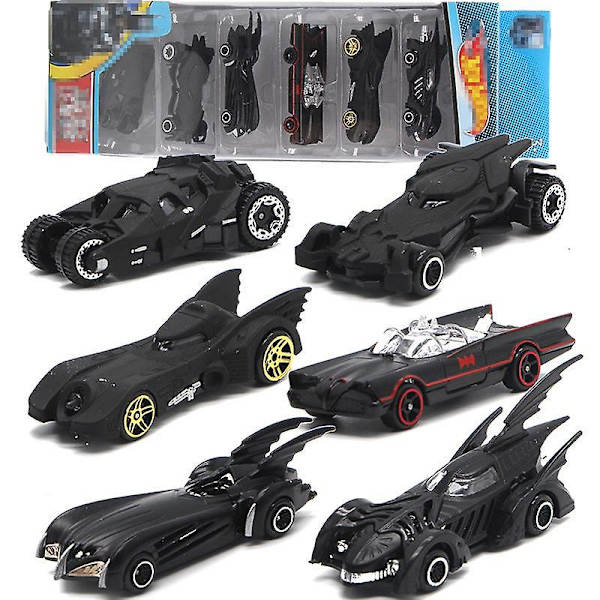 6 kpl/setti Batmobile metalliseos automalli leluajoneuvoyhdistelmä lasten set lahjat