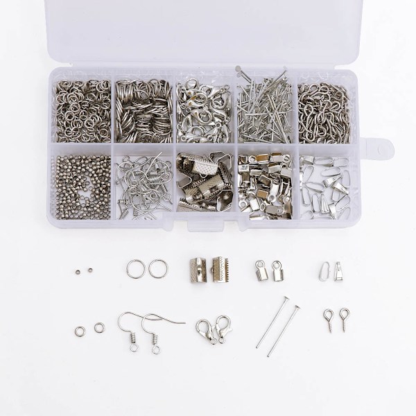 DIY Øreringe Tilbehør Ørering Materiale Perler Materiale Pakke Håndlavede smykker Tilbehør -Sølv