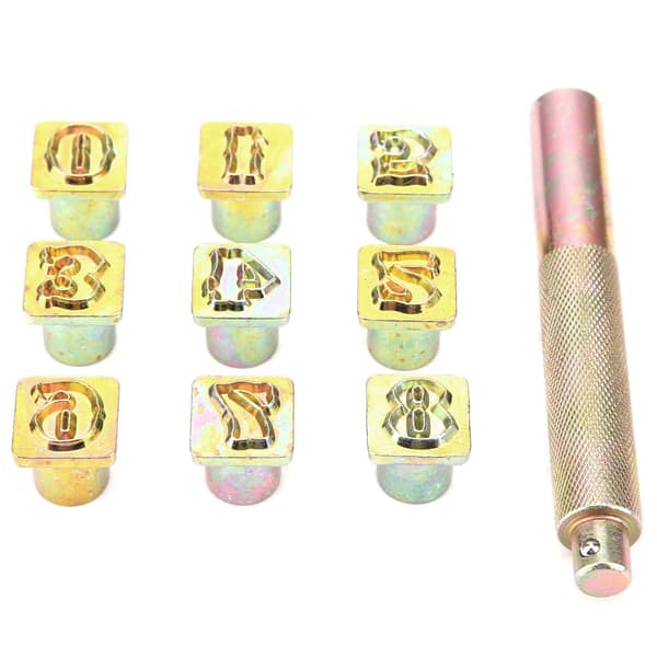 13 mm Metal Stempling Punch Sæt Tal 0 til 8 Værktøj Pres Kit