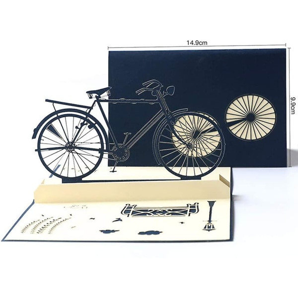 Onnittelukortti 3D, Retro Bike, 9,9*14,9cm