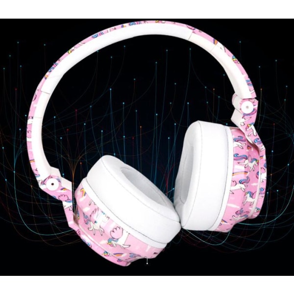 Trykte over-ear Bluetooth-hovedtelefoner (pink)
