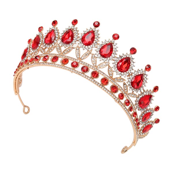 Röd Strass Retro Halvcirkel Hårkrona Bröllopsfest Tiara