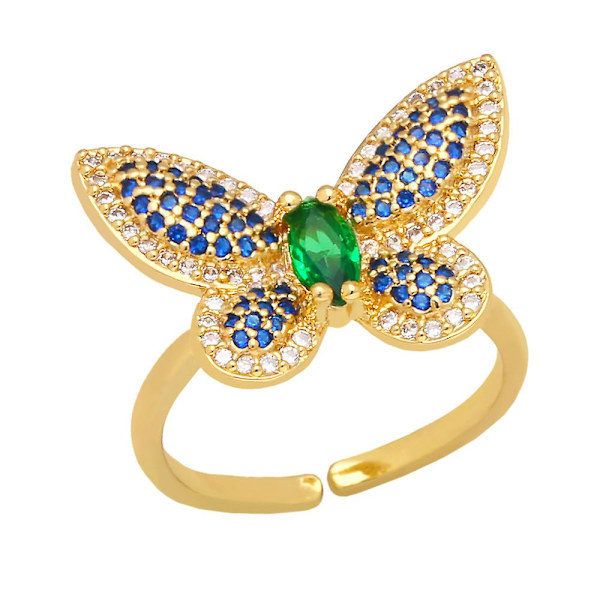 Sormus Vintage Zircon Butterfly Muotikorut Ac8705 Black