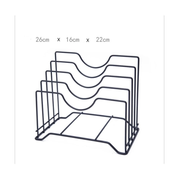 Flerlags skærebræt og lågopbevaringsstativ, køkkenbord multifunktionel lågholder, lågholder, sort