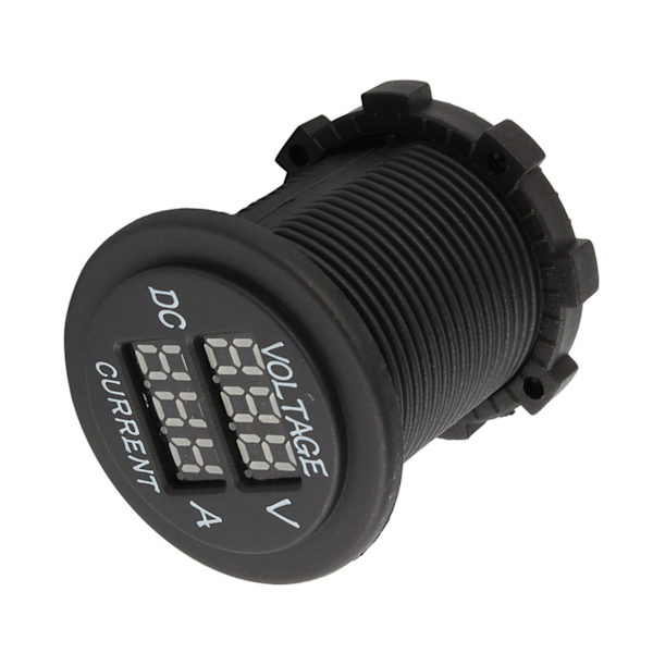 12V 24V Motorcykel Digital Voltmeter Amperemeter Dobbelt LED Display