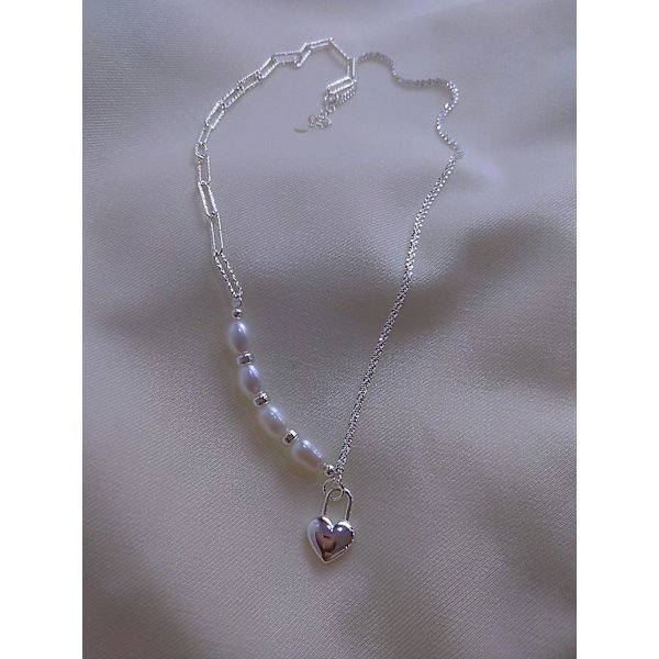 Kaulakoruheart Stud hopea muotikorut Ac5004