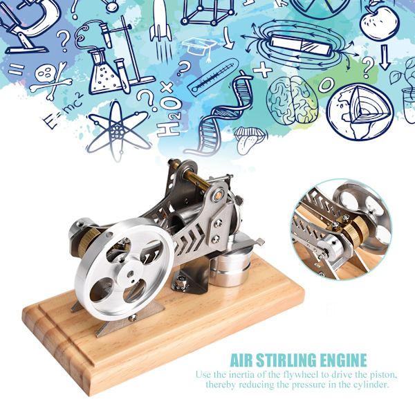 LED Stirling Motor Uddannelsesmodel med Luftkraftgenerator