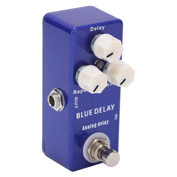 Mini Blå Analog Delay Gitarreffektpedal True Bypass Justerbart Instrumenttillbehör