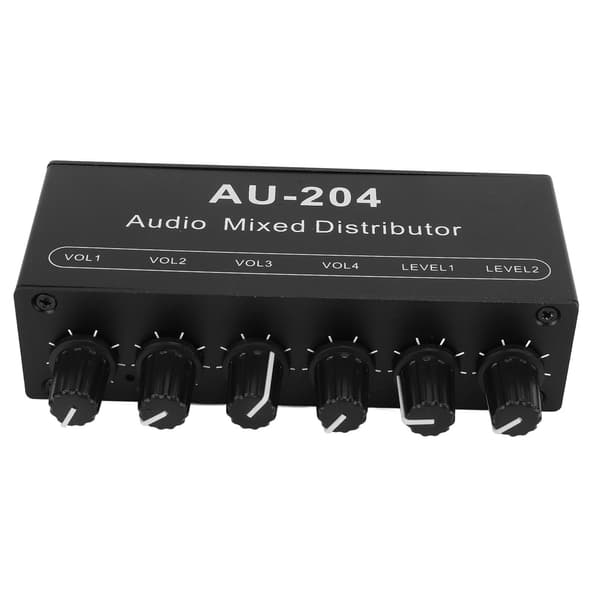 Stereo Audio Splitter Box Mini Forforstærker Hovedtelefonforstærker 2 Input 4 Output 3.5mm