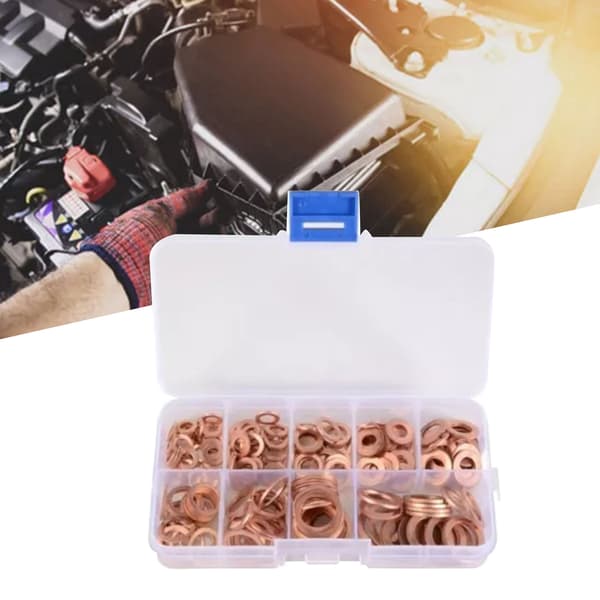 200 st platta brickor M5 M6 M8 M10 M12 M14 koppartätningsringar packningssortimentssats